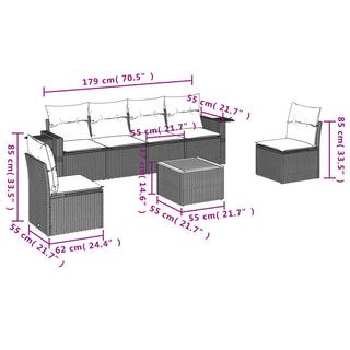 VidaXL Ensemble de canapés de jardin rotin synthétique  