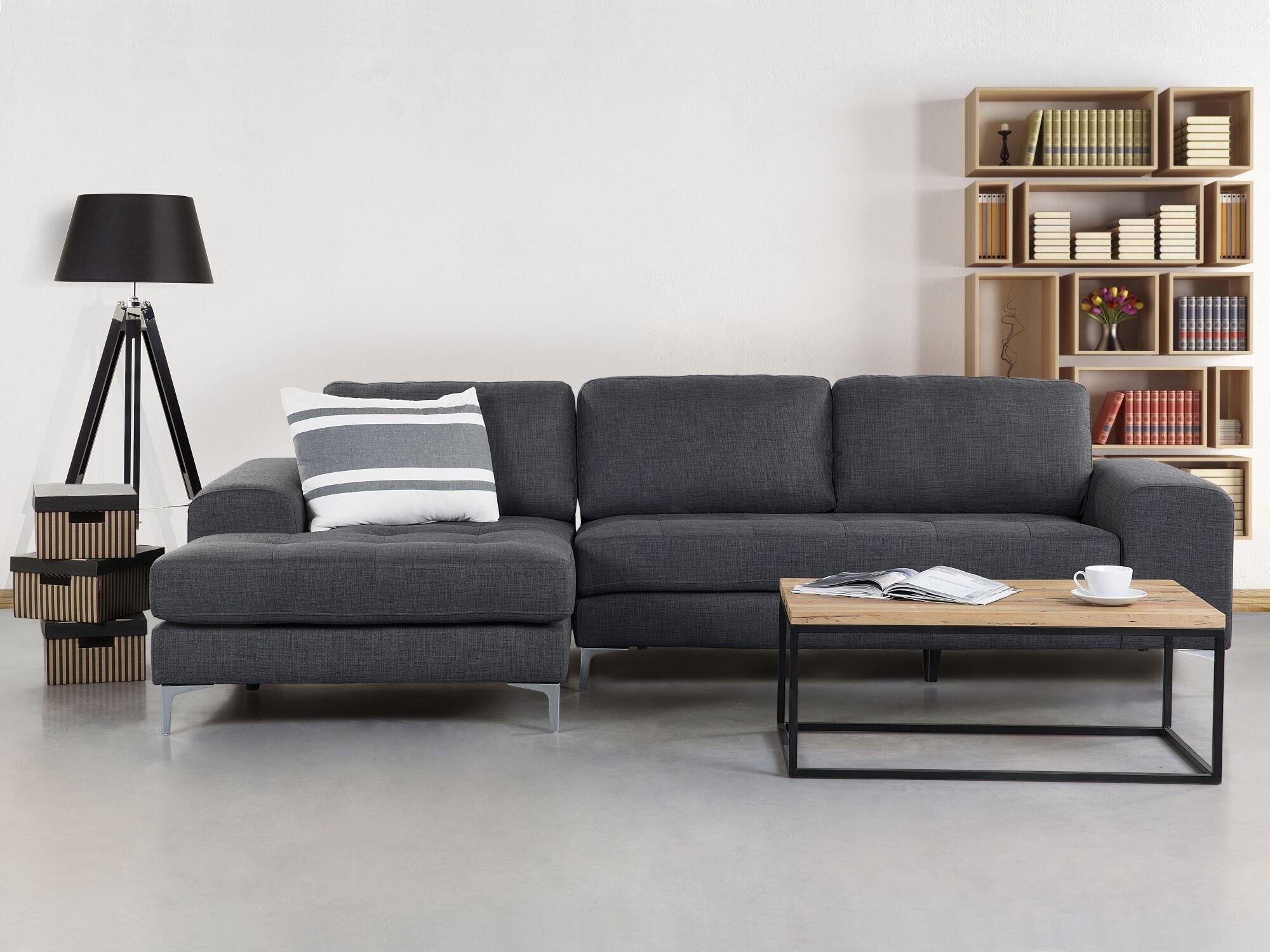 Beliani Rechtsseitiges Ecksofa aus Polyester Modern KIRUNA  