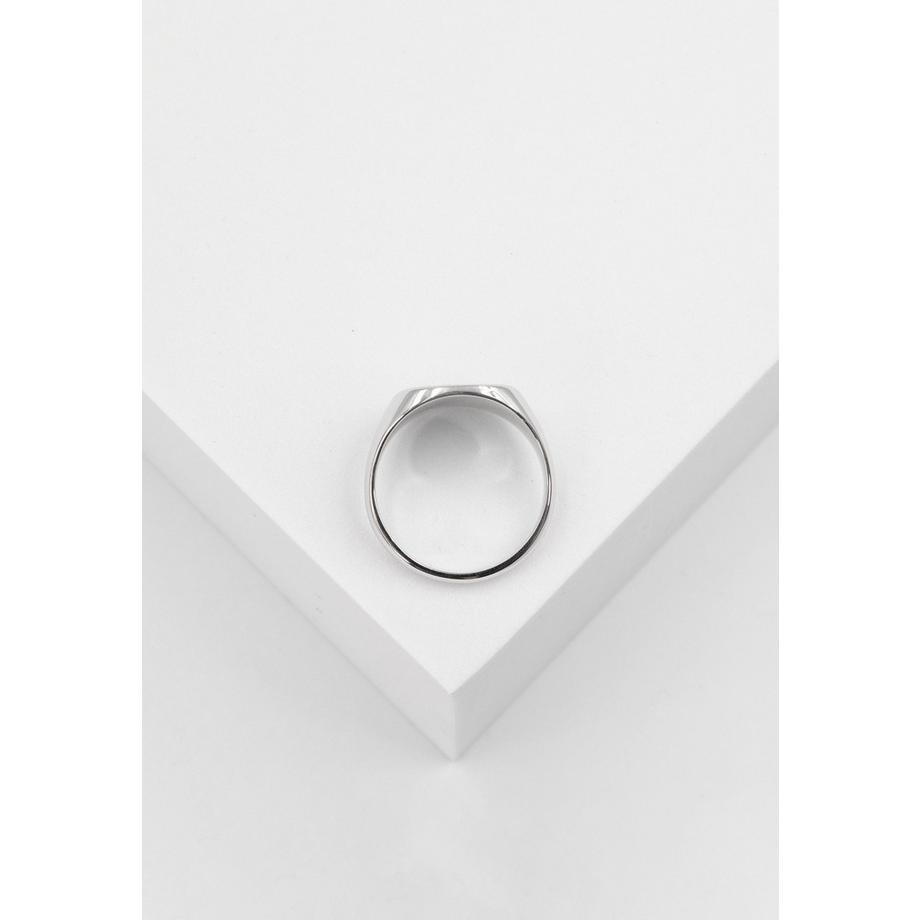 MUAU Schmuck  Bague à plaque en or blanc 750 