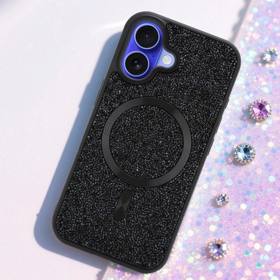 Cadorabo  iPhone 16 Hülle kompatibel mit MagSafe Glitzer Diamant Design 