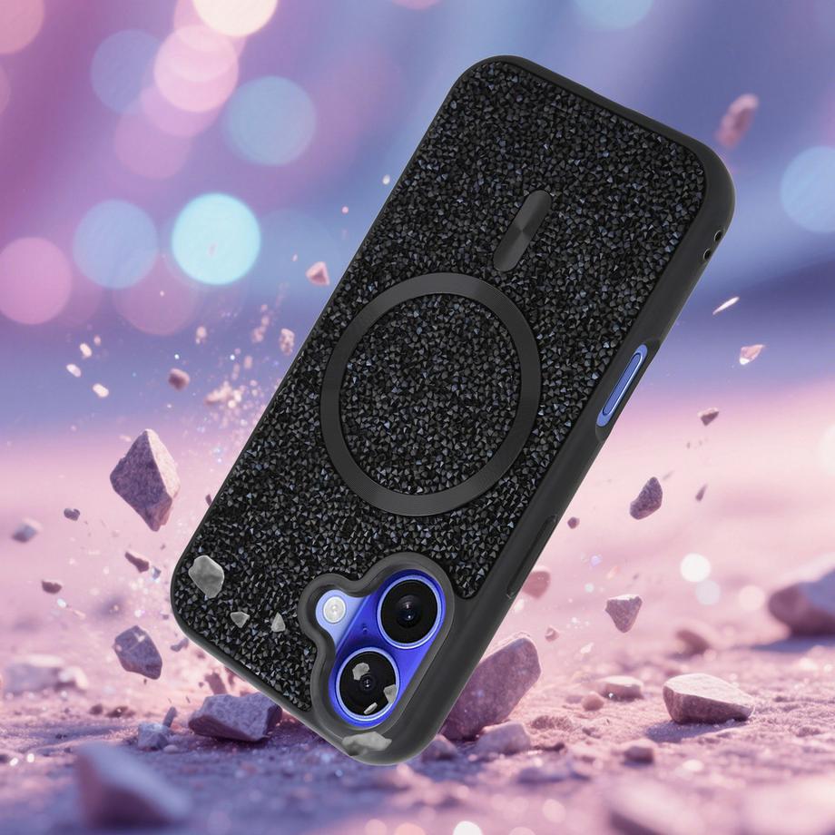 Cadorabo  iPhone 16 Hülle kompatibel mit MagSafe Glitzer Diamant Design 