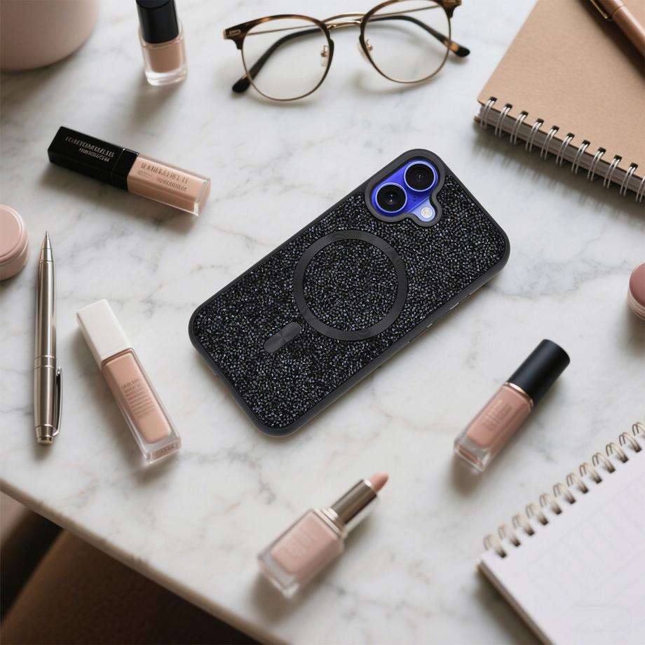 Cadorabo  iPhone 16 Hülle kompatibel mit MagSafe Glitzer Diamant Design 