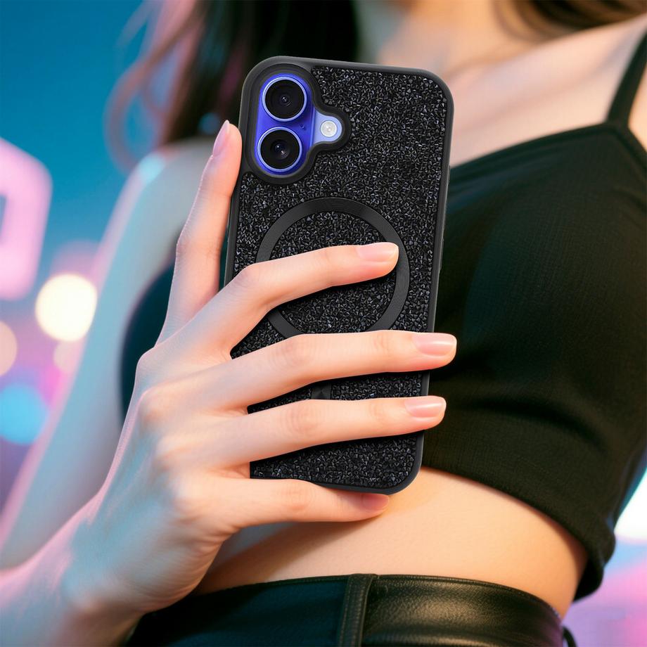 Cadorabo  iPhone 16 Hülle kompatibel mit MagSafe Glitzer Diamant Design 