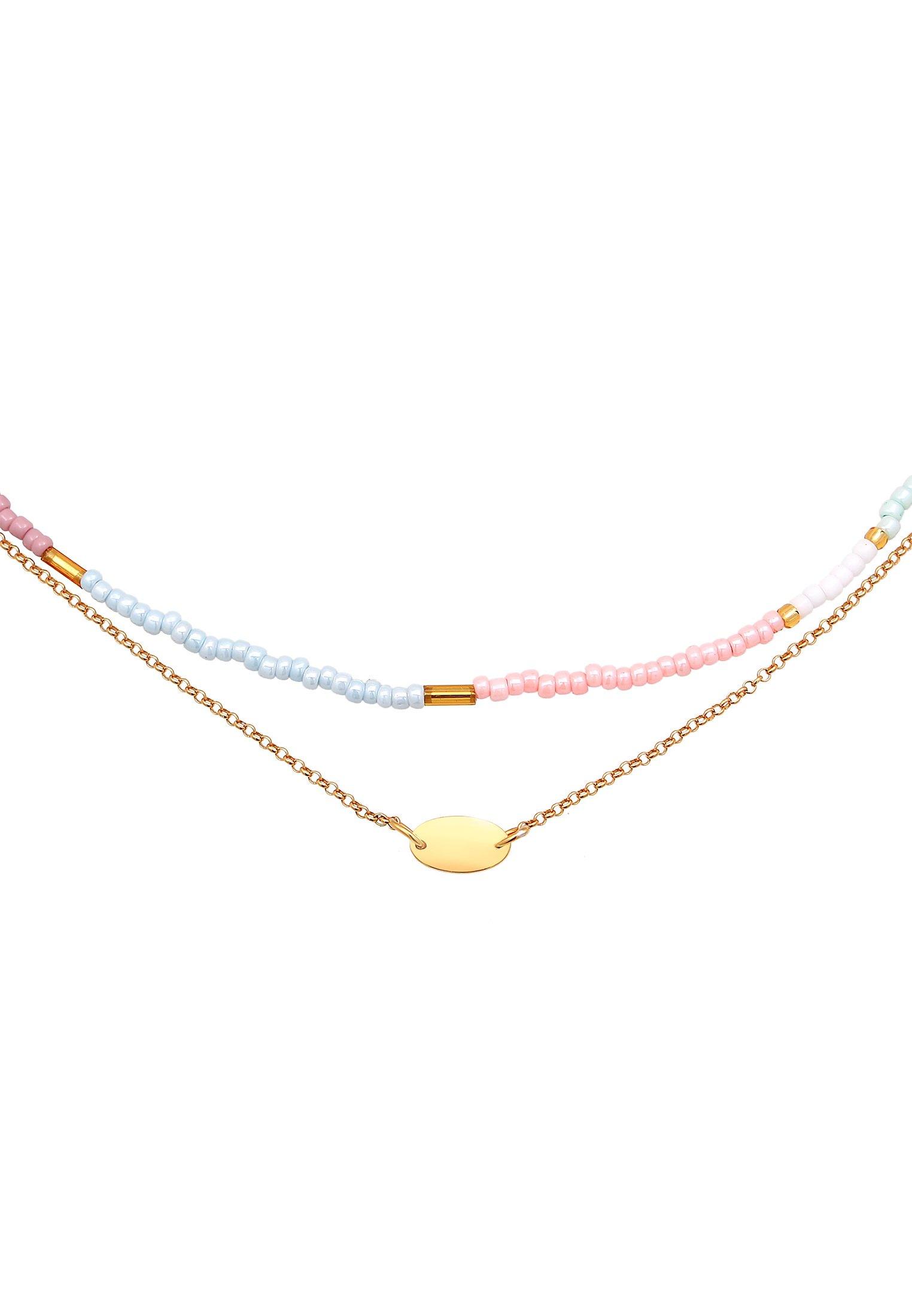 Elli  Halskette Choker Layer Bead Pastell 