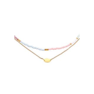 Elli  Halskette Choker Layer Bead Pastell 