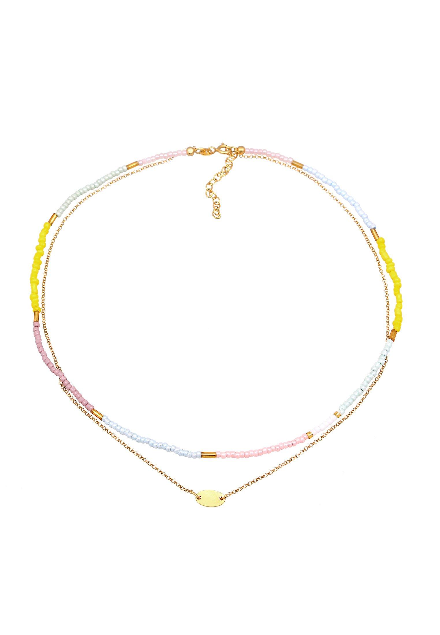 Elli  Collier Femmes Choker Couches Perles Pastel 