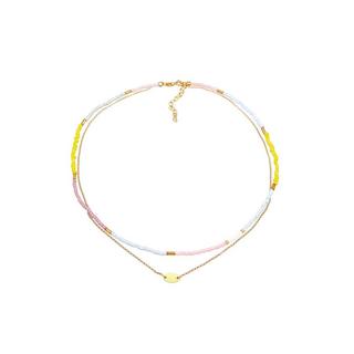 Elli  Collier Femmes Choker Couches Perles Pastel 