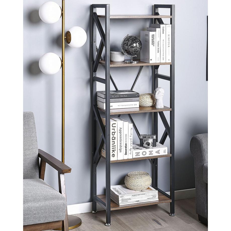 Beliani Regal mit 5 Ebenen aus Faserplatte Industriell DALE  