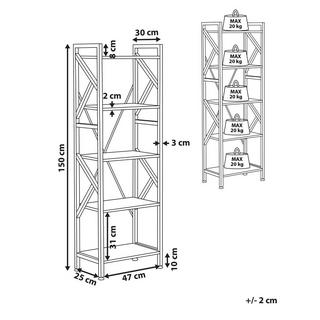 Beliani Bücherregal mit 5 Fächern aus Faserplatte Industriell DALE  