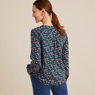 La Redoute Collections  Geblümte Bluse mit langen Ärmeln & V-Ausschnitt 