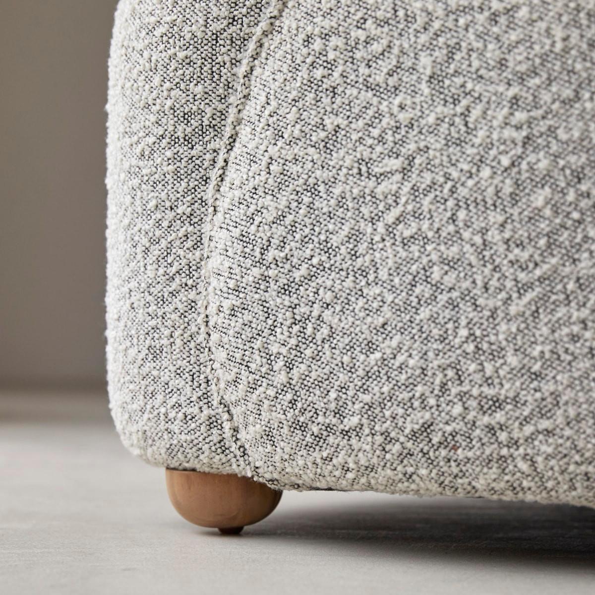 Tikamoon Fauteuil 1 place en acacia massif et tissu gris Soren  