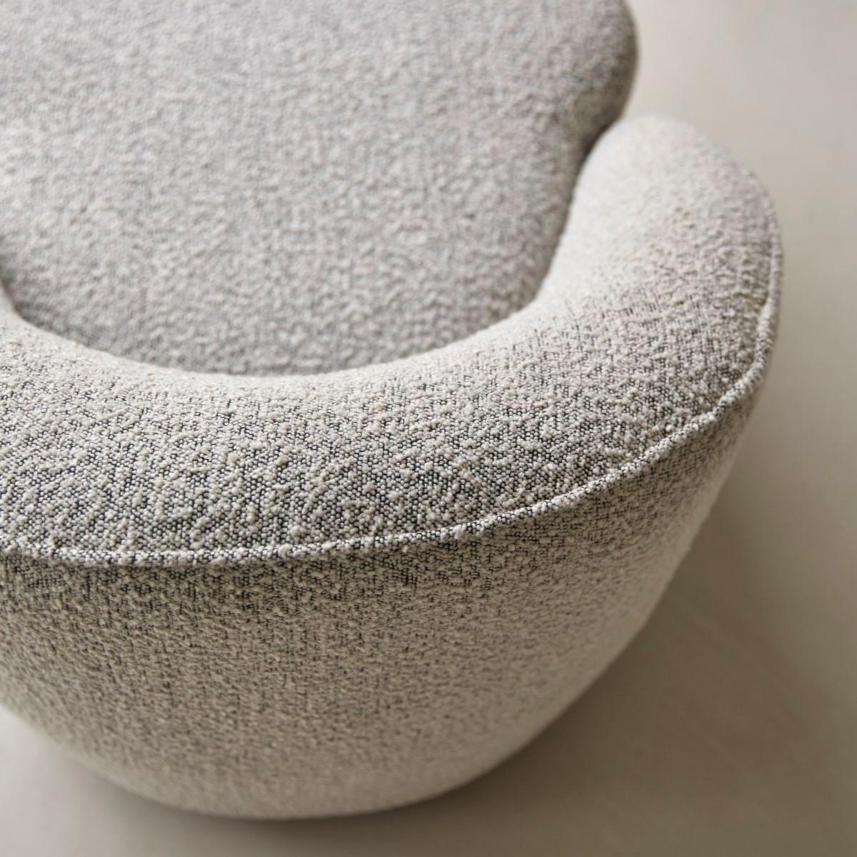 Tikamoon Fauteuil 1 place en acacia massif et tissu gris Soren  