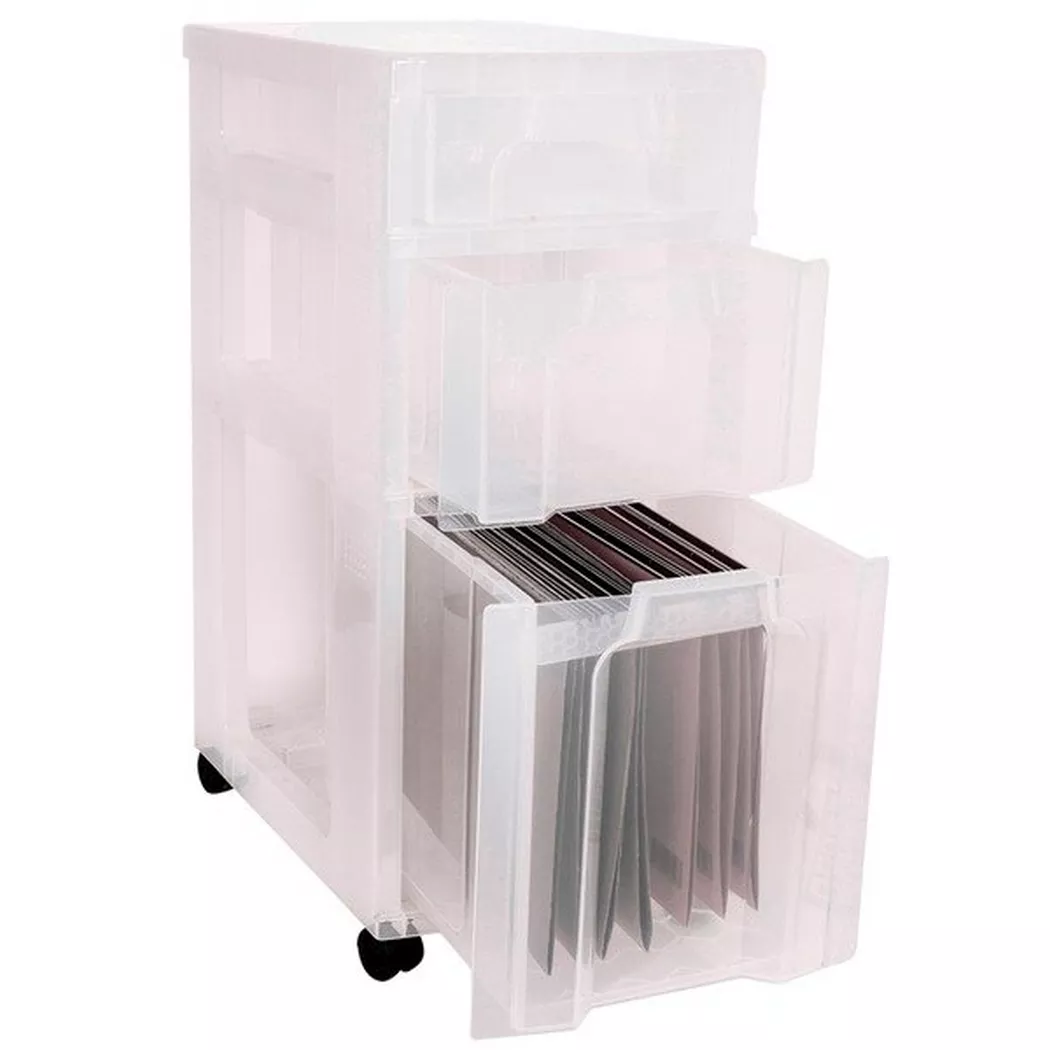 Really Useful Clear 3 Drawers Plastic Storage Tower (DT102IB)