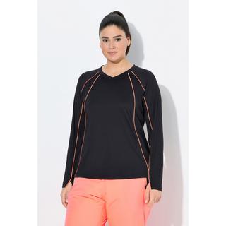 Ulla Popken Maglia Funzionale Slim Maniche Lunghe Scollo V UPF 50+  