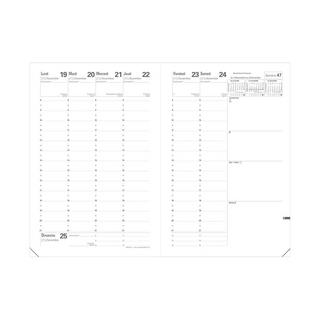 Quo Vadis Quo Vadis - Terminkalender - 2025 - Minister - Die Woche Planning - Französisch - Impala - Schwarz - Dez/Dez - 16x24 cm - Clairefont aine-Papier Weiß - Hergestellt in Frankreich  