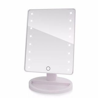 eStore  Miroir de maquillage LED avec rotation de 180 degrés - Blanc 