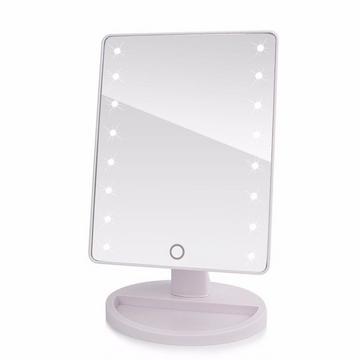 Specchio per il trucco a LED con rotazione di 180 gradi - bianco