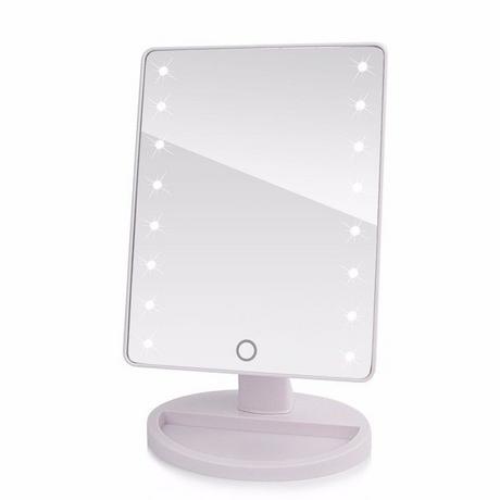 eStore  Miroir de maquillage LED avec rotation de 180 degrés - Blanc 