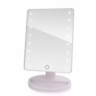 eStore Miroir de maquillage LED avec rotation de 180 degrés - Blanc