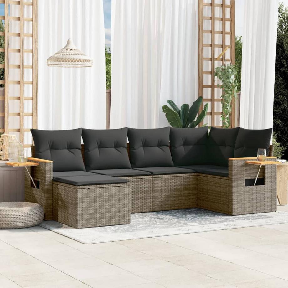 VidaXL set divano da giardino Polirattan  