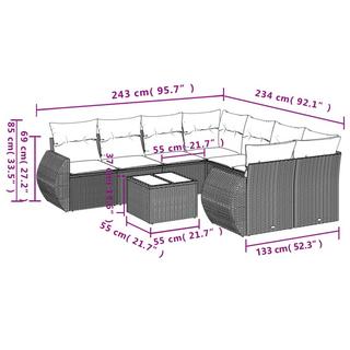 VidaXL set divano da giardino Polirattan  