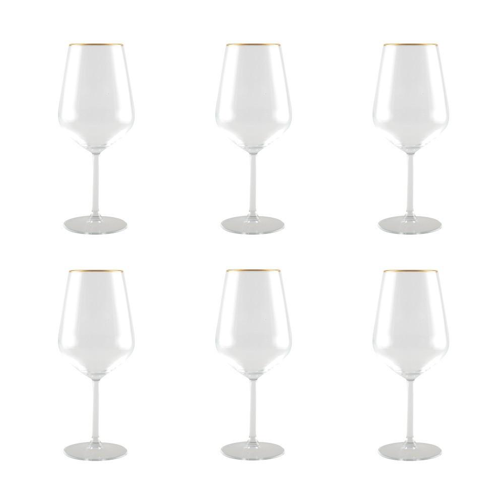 Aulica  VERRES A VIN BORDS DORES MAT - LOT DE 6 