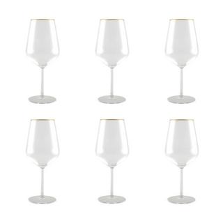 Aulica  VERRES A VIN BORDS DORES MAT - LOT DE 6 