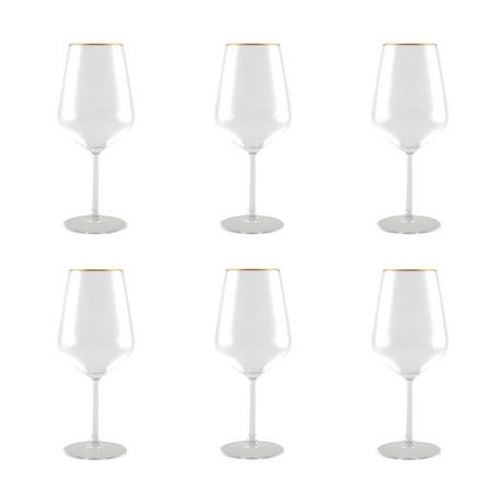 Aulica  VERRES A VIN BORDS DORES MAT - LOT DE 6 