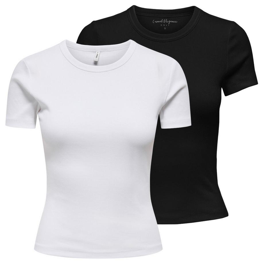 Maglietta Donne Confezione da 2 Vestibilità confortevole-ONLVAL O-NECK TOP