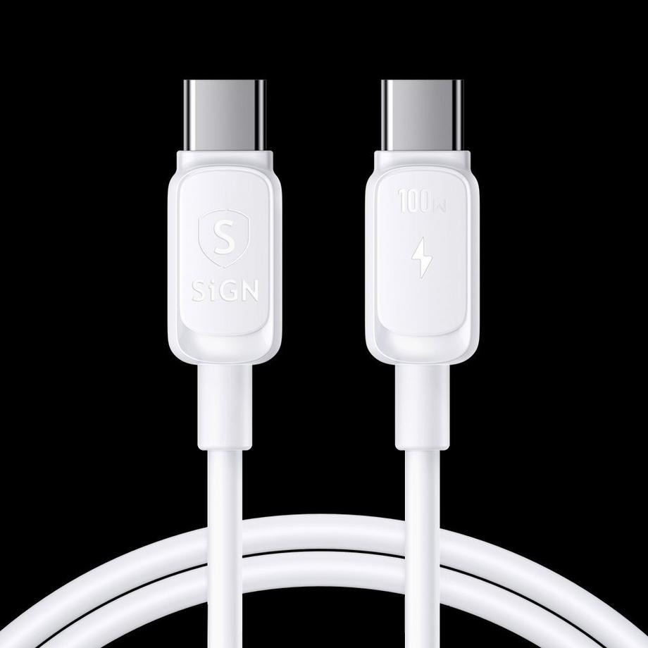 USB-C-zu-USB-C-Kabel 100 W, 1,2 m – Weiß