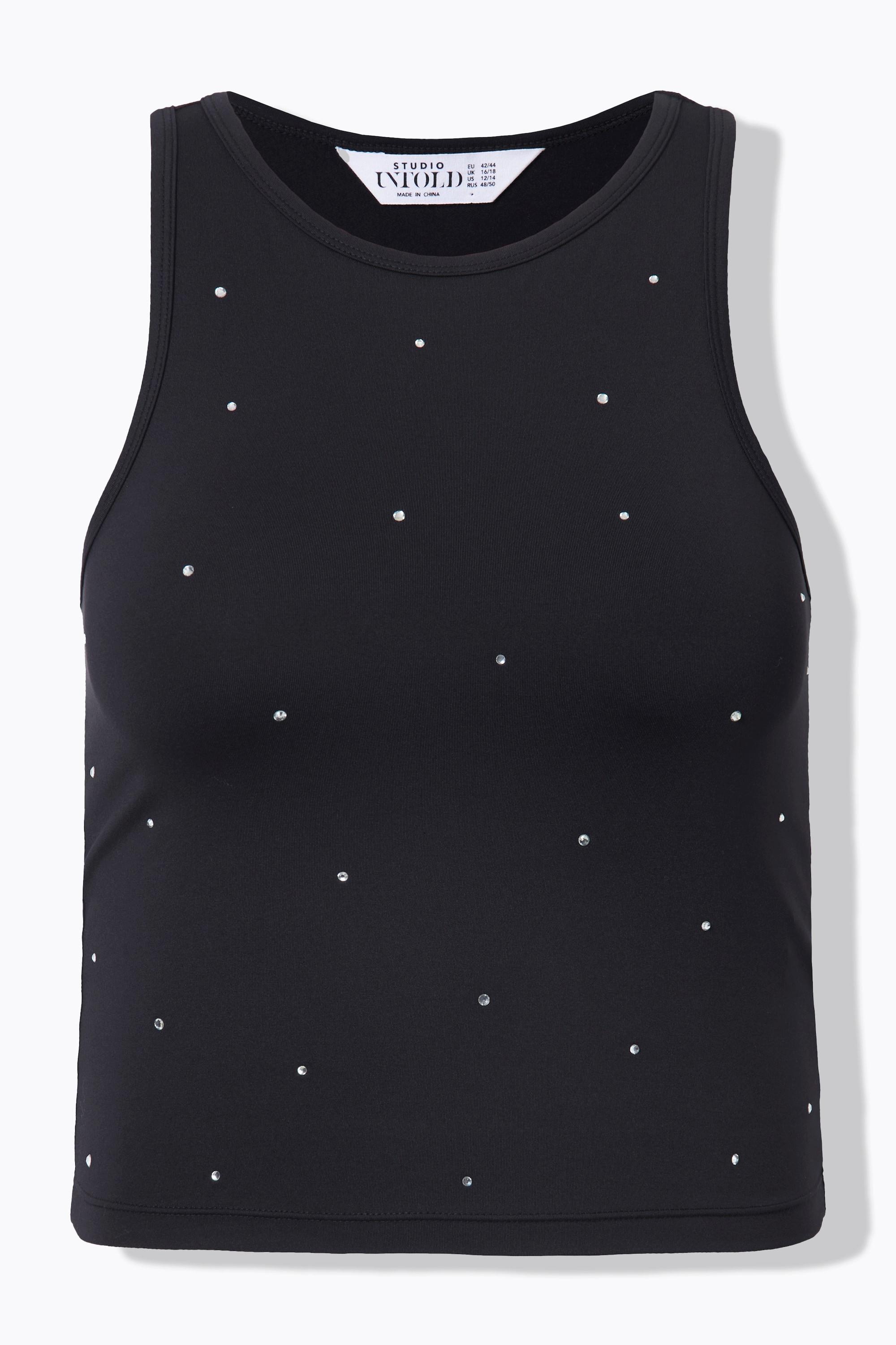 Studio Untold  Crop-Top, Slim Shape, Glitzersteinchen 