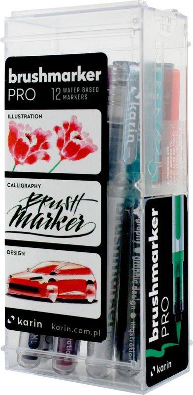 Karin KARIN Brush Marker JUNIOR + blender Basic colours 12 Stück  