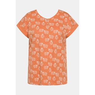 Ulla Popken  T-shirt de pyjama, moutons, col rond, manches mi-longues, coton bio 