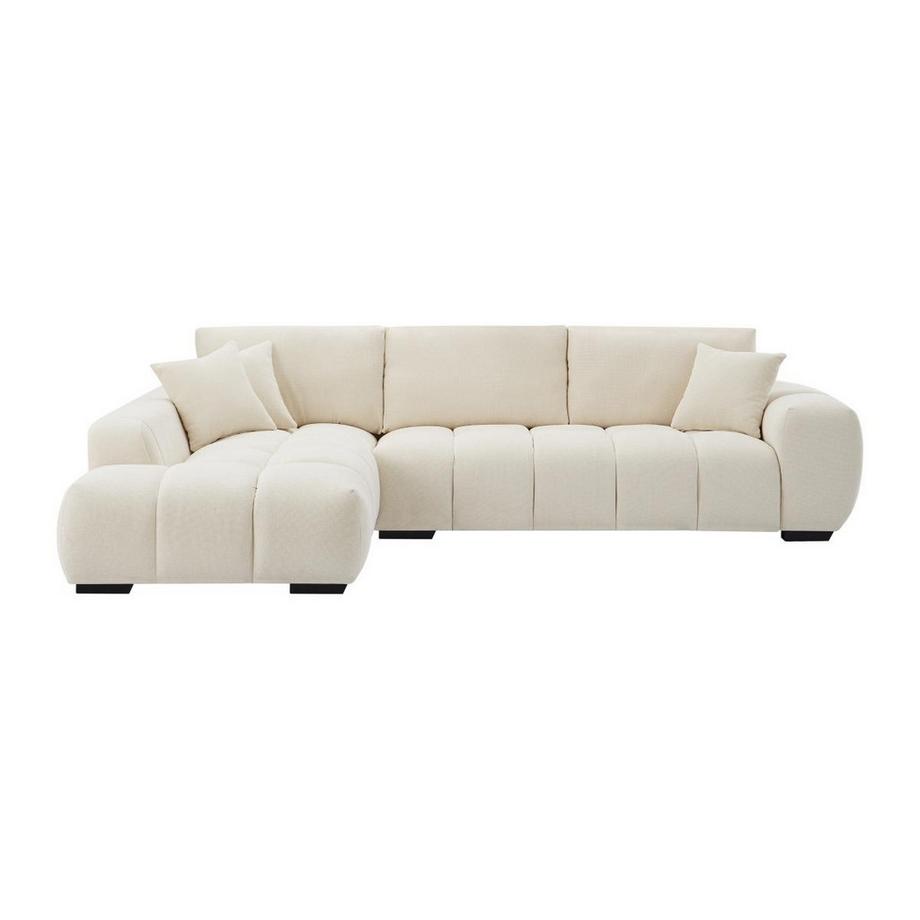 Vente-unique Canapé d'angle gauche en tissu beige BERENIA  