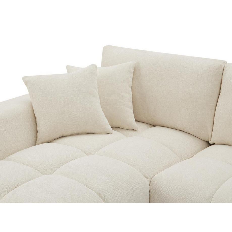 Vente-unique Canapé d'angle gauche en tissu beige BERENIA  