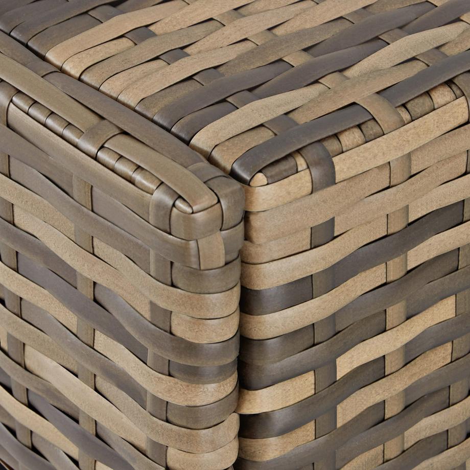 Tectake Rattan Sonnenliege, wetterfest 6-fach höhenverstellbar mit Rollen, inkl. Polster, Maße 200x70x33 cm  