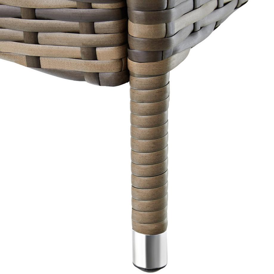 Tectake Rattan Sonnenliege, wetterfest 6-fach höhenverstellbar mit Rollen, inkl. Polster, Maße 200x70x33 cm  