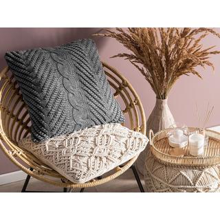 Beliani Lot de 2 coussins en Coton Boho KONNI  