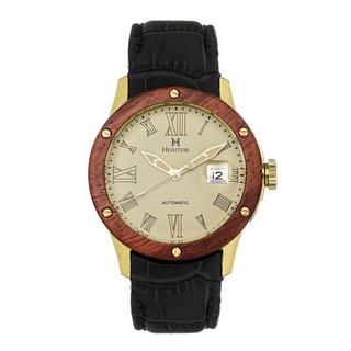 Heritor Automatic  Heritor automatique Everest lunette en bois bracelet en cuir montre/date 