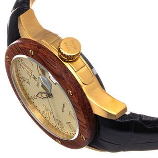 Heritor Automatic  Heritor automatique Everest lunette en bois bracelet en cuir montre/date 