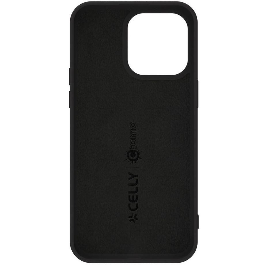 Celly  Custodia in gomma Cromo Soft per iPhone 15 Pro Nera 
