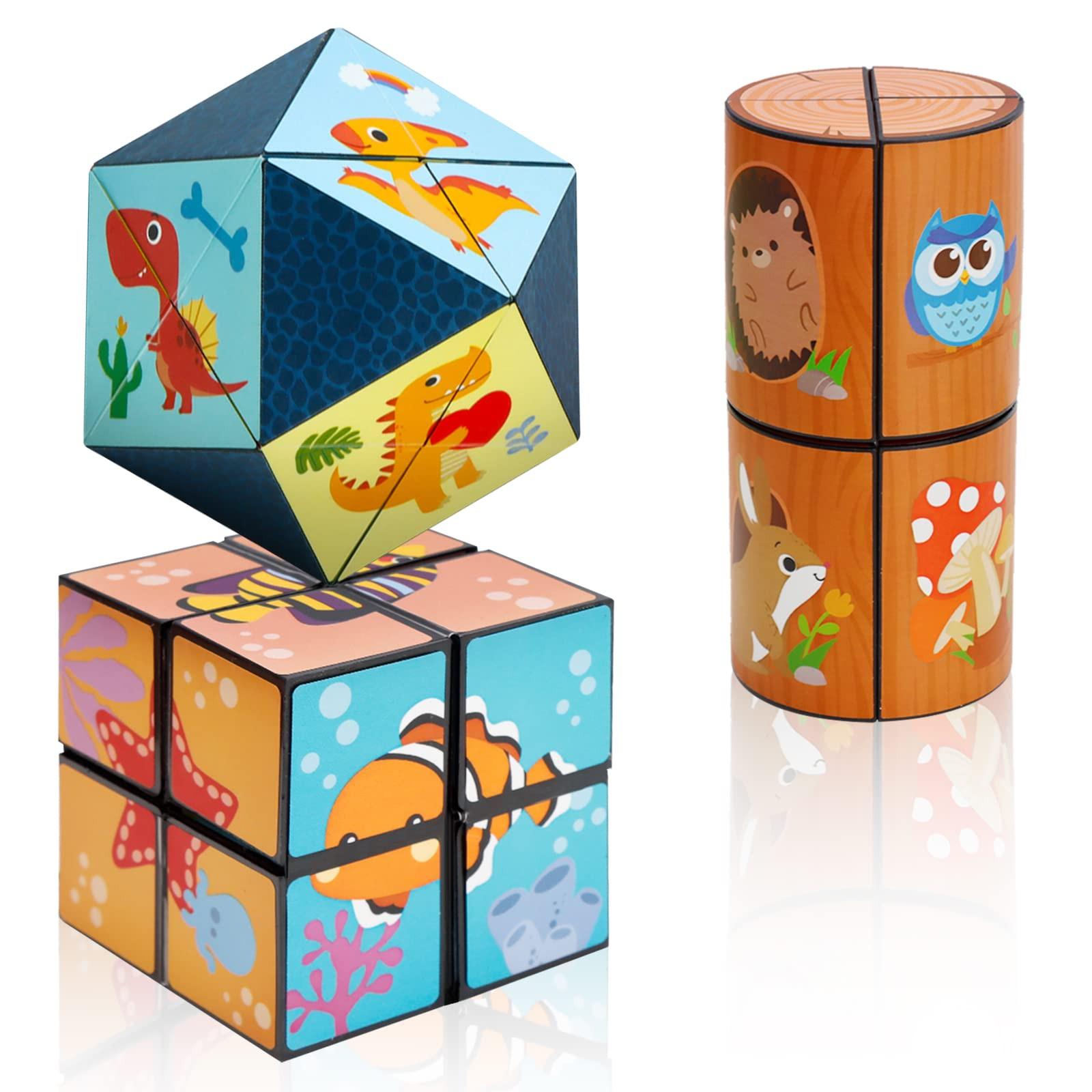 Activity-board  Set de cubes magiques 3D, transforme les cubes en puzzle 