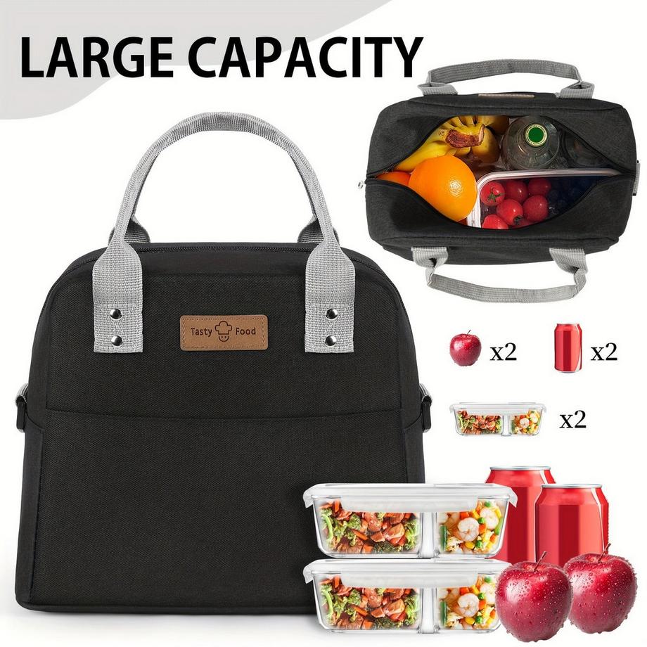 Only-bags.store  Lunch Bag Isolierte Lunch Tote Bag mit verstellbarem Riemen Wiederverwendbare Lunch Box für Frauen/Männer, Auslaufsichere Lunch Bags Tragbare Thermische Kühltasche für Arbeit 