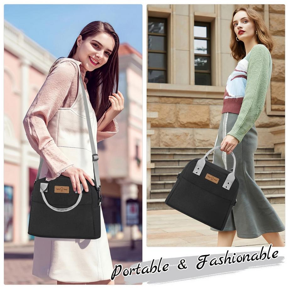 Only-bags.store  Lunch Bag Isolierte Lunch Tote Bag mit verstellbarem Riemen Wiederverwendbare Lunch Box für Frauen/Männer, Auslaufsichere Lunch Bags Tragbare Thermische Kühltasche für Arbeit 