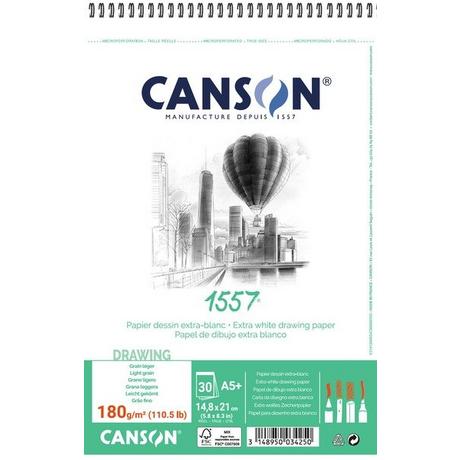 CANSON CANSON Skizzenpapier A5 31412A003 180g, weiss  