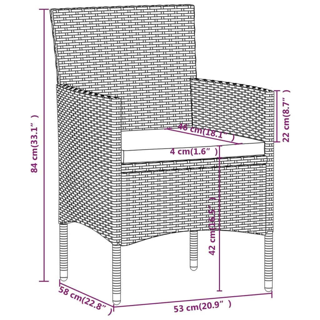 VidaXL set bistrot da giardino Polirattan  