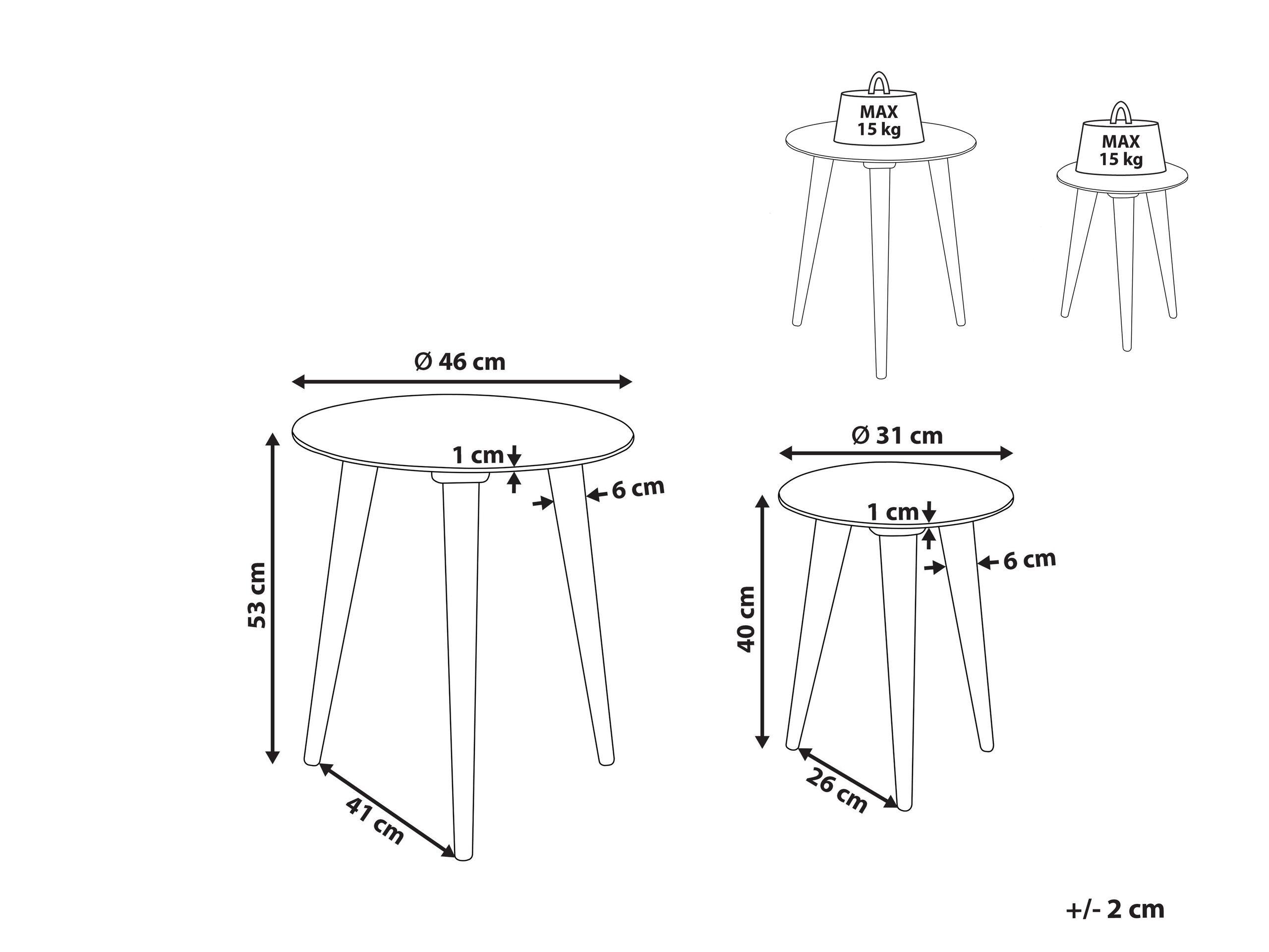 Beliani Table d'appoint en Manguier Rustique BARJU  