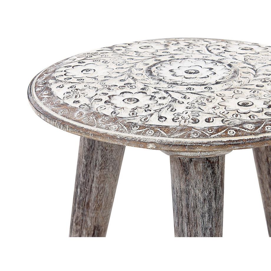 Beliani Beistelltisch 2er Set aus Mangoholz Rustikal BARJU  