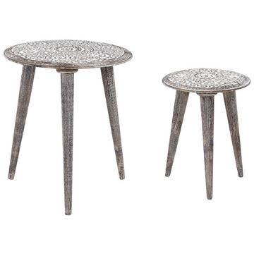 Set di 2 tavolini en Legno di mango Rustico BARJU