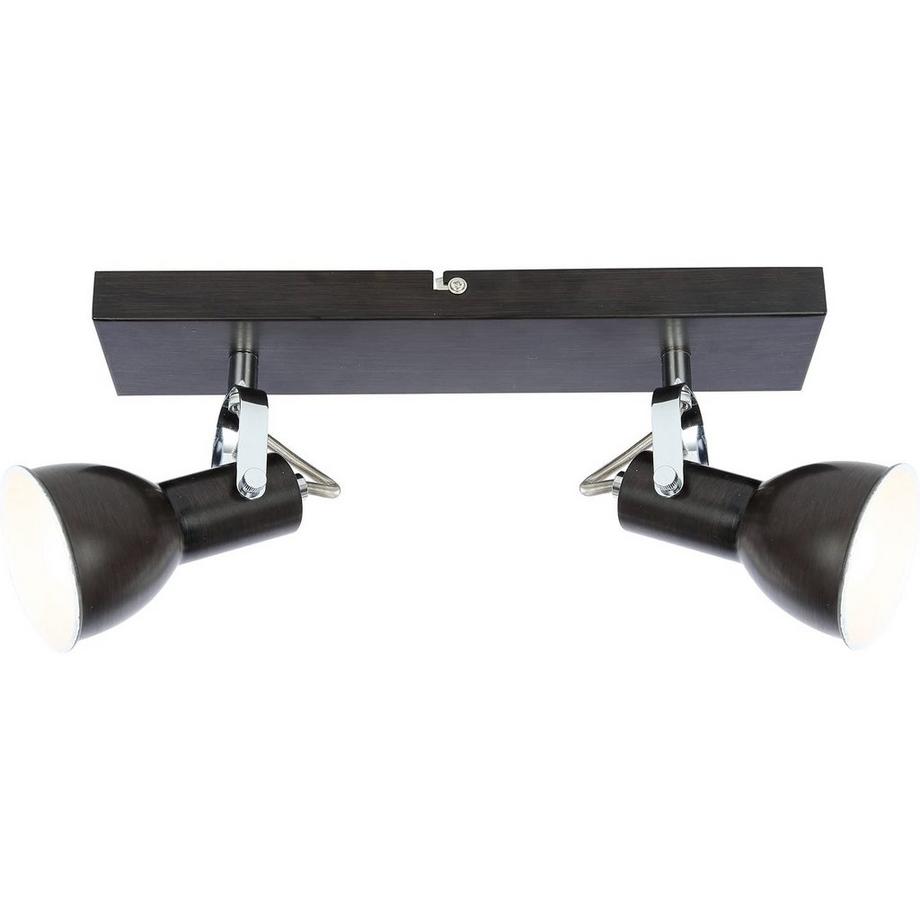 Plafoniera metallo marrone 2xE14